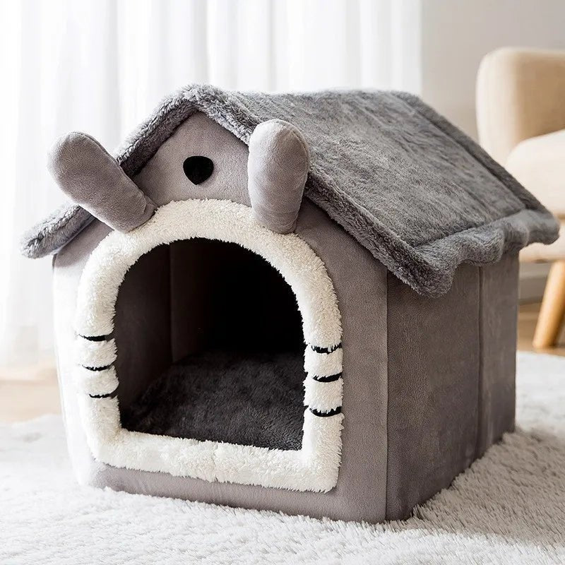 maison chat grise sans chat fond blanc