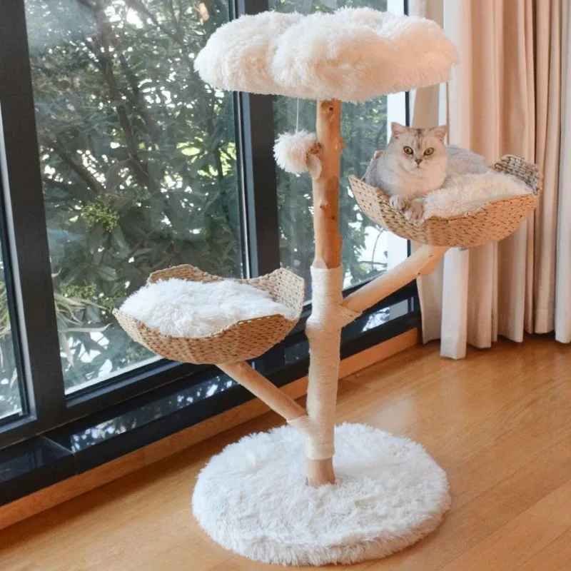arbre a chat 3 niveaux bois