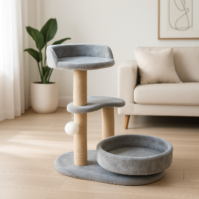 arbre a chat trois niveaux decor contemporin