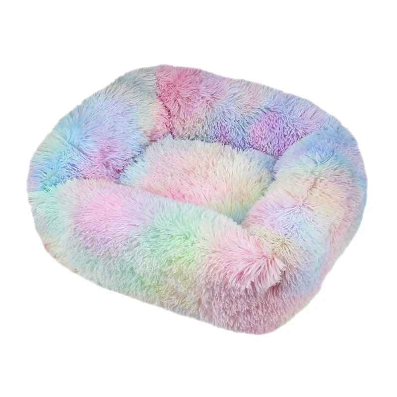 coussin pour chat couleur arc-en-ciel