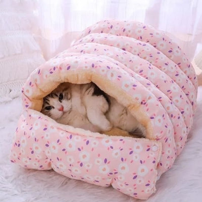 Lit pour chat rose chat cachette