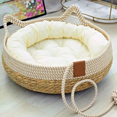 panier chat coussin blanc sans chat jouet