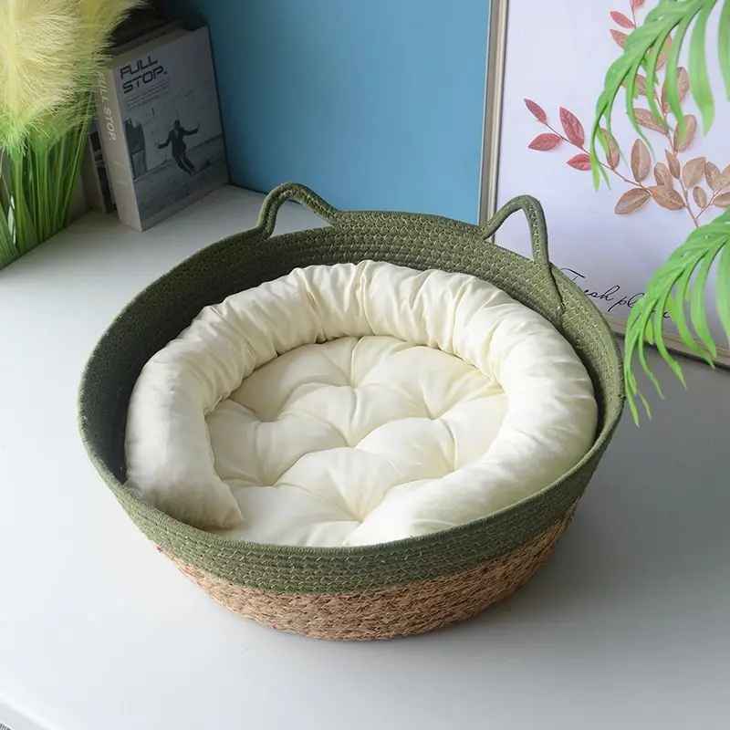 panier pour chat vert sauge double
