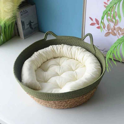panier pour chat vert sauge double